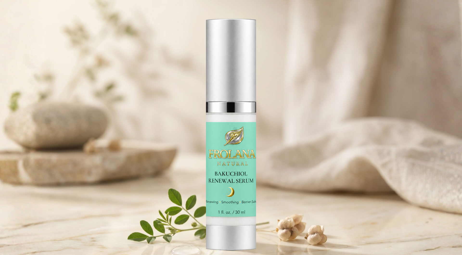 Frolana Natural hydrating serum with a silky, fast-absorbing formula that strengthens the skin barrier, smooths fine lines, and promotes a radiant, youthful glow.