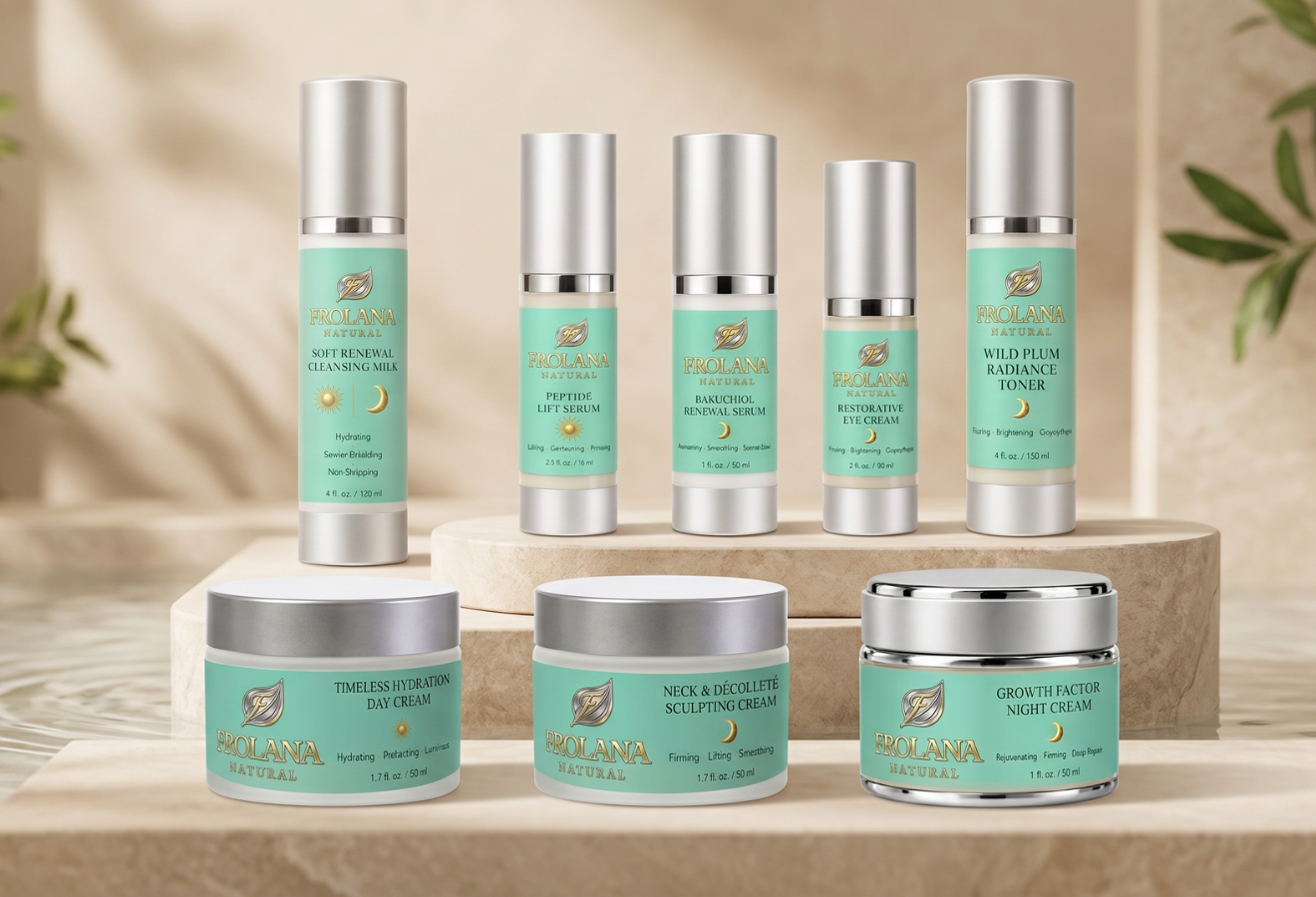 Frolana Natural brand philosophy statement highlighting a skincare approach centered on respect, intelligent care, and the belief that beauty matures with strength, character, and confidence over time.