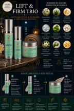Frolana Natural Lift & Firm Trio three-product evening skincare ritual for mature skin