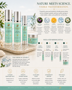 A detailed product infographic for Frolana Natural titled 'Nature Meets Science. Visible Transformation.' The graphic features four premium skincare products from the Daytime Architect collection next to an ingredient breakdown of Wild Plum Extract, Peptide Duo, Vitamin C, Hyaluronic Acid, and White Tea Extract. The middle section maps out a '4-Step Morning Ritual' (Purify, Hydrate, Lift, Protect), while the bottom highlights core benefits: 72-Hour Moisture Vault, Instant Tension Matrix, Glass Skin Glow, An