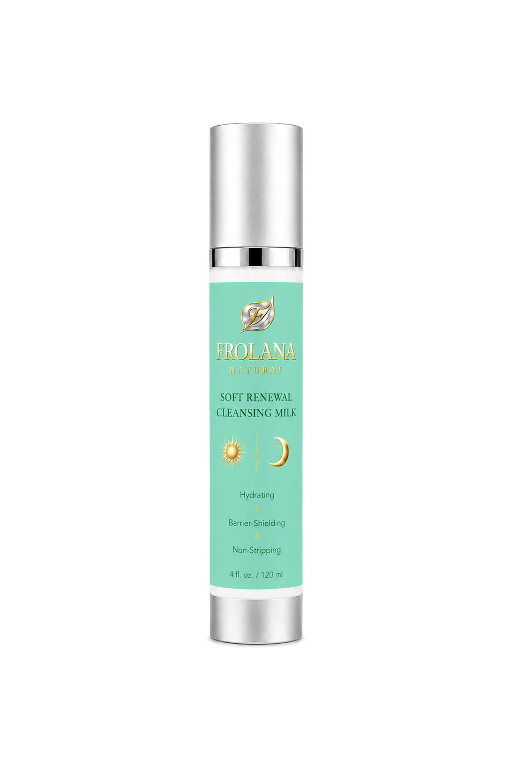Frolana Natural Soft Renewal Cleansing Milk, 120 ml, with Pearl Aqua label and silver pump